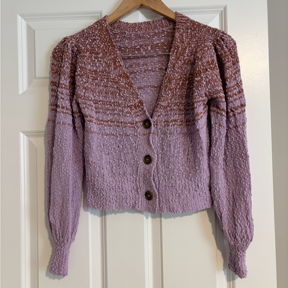 J. Crew Women's Cardigan in Lavender and Rust